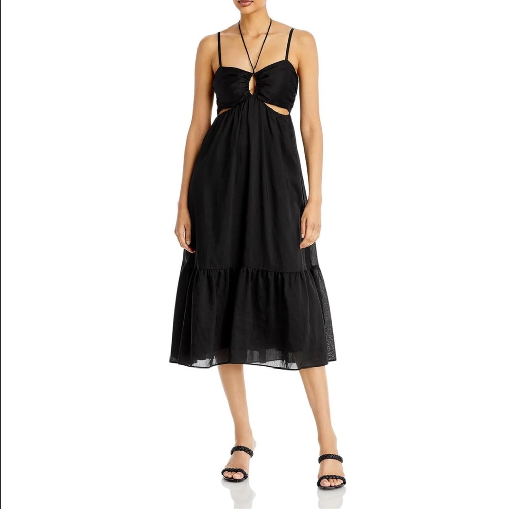 Aqua halter cut out midi dress SMALL NWT